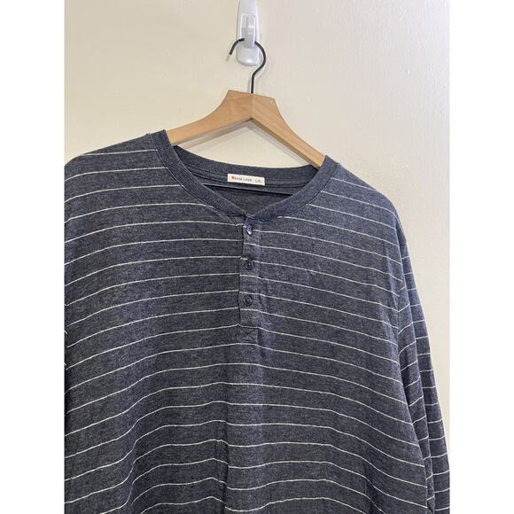 Marine Layer Athleisure Coastal Henley Shirt Striped XL Preppy Laidback Normcore - Picture 4 of 16